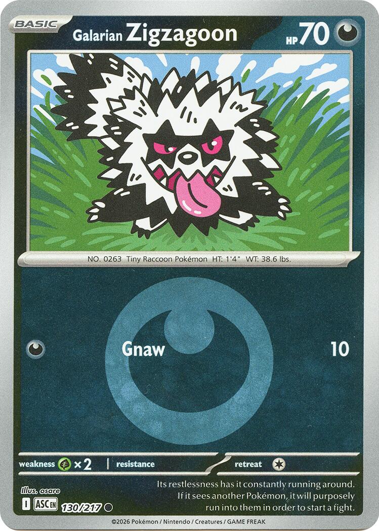 Galarian Zigzagoon (130/217) (Energy Symbol Pattern) [Mega Evolution: Ascended Heroes] | Card Citadel
