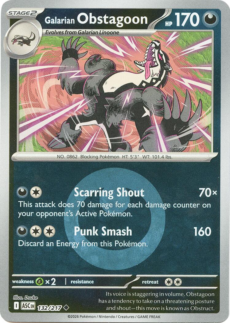 Galarian Obstagoon (132/217) (Energy Symbol Pattern) [Mega Evolution: Ascended Heroes] | Card Citadel