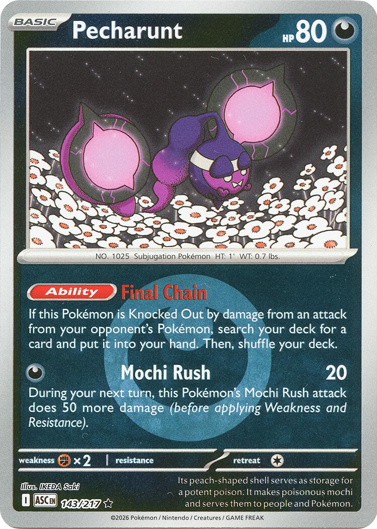 Pecharunt (143/217) (Energy Symbol Pattern) [Mega Evolution: Ascended Heroes] | Card Citadel