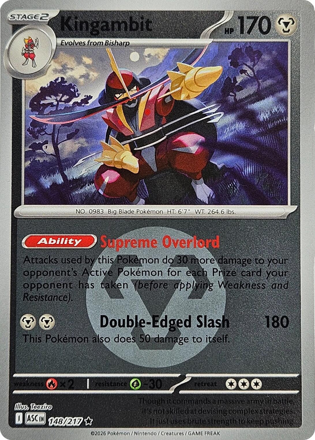 Kingambit (148/217) (Energy Symbol Pattern) [Mega Evolution: Ascended Heroes] | Card Citadel