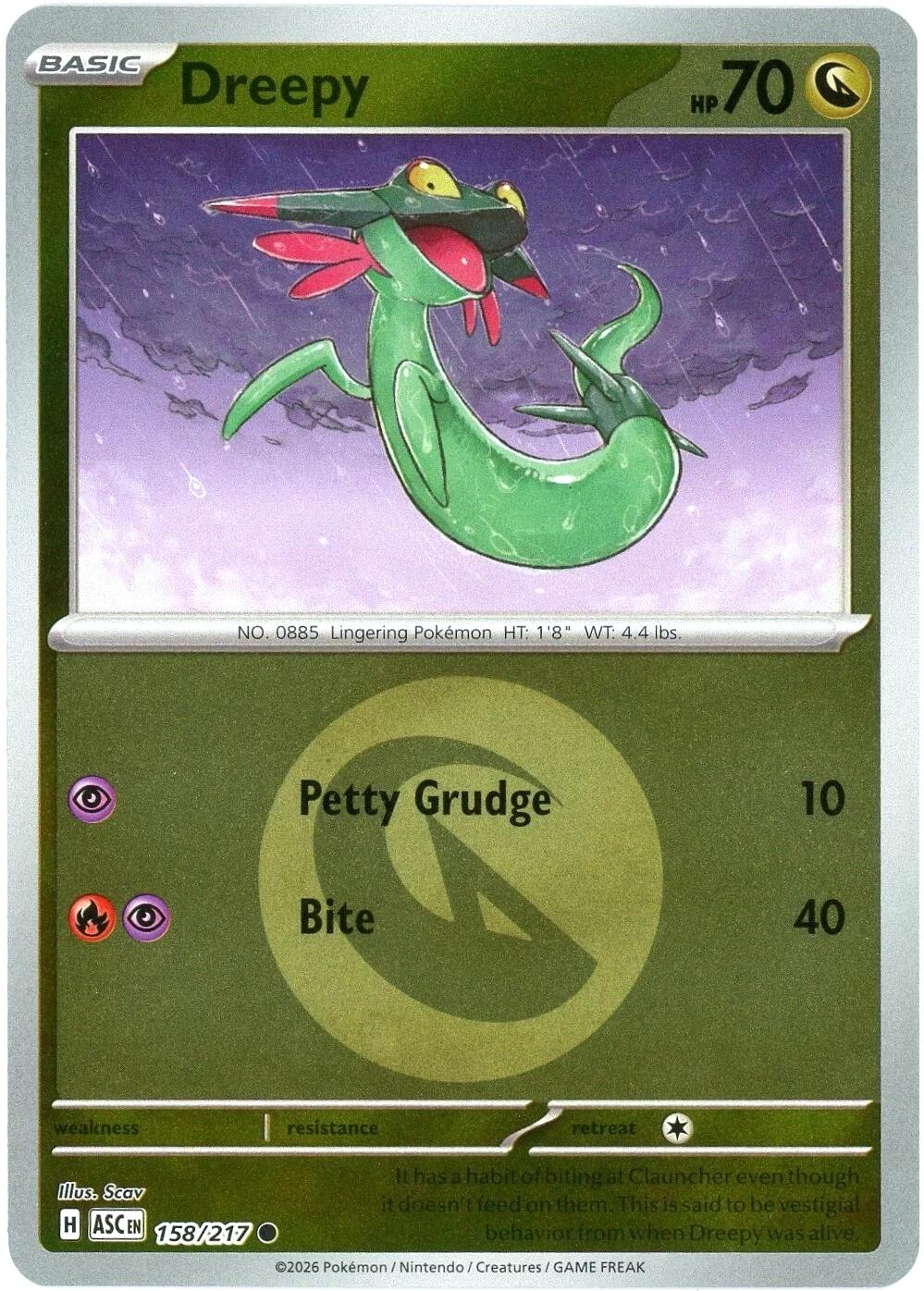 Dreepy (158/217) (Energy Symbol Pattern) [Mega Evolution: Ascended Heroes] | Card Citadel