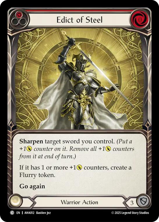 Edict of Steel [AHA012] (Armory Deck Origins: Hala) | Card Citadel