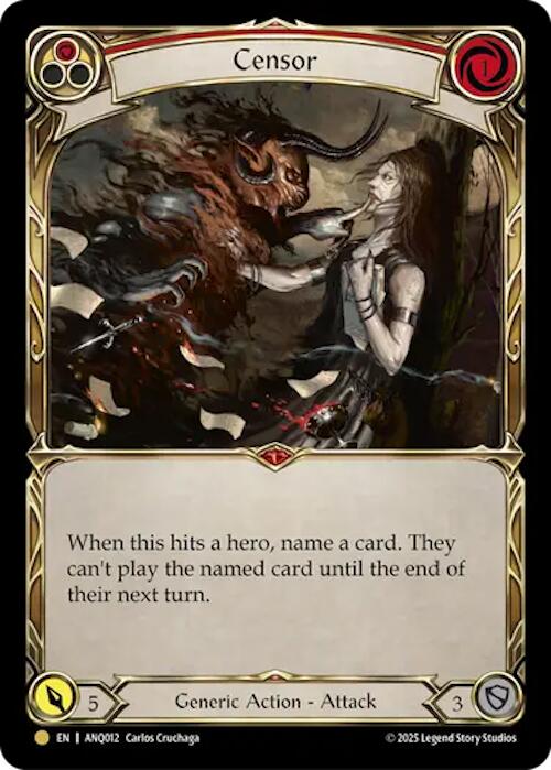 Censor (Red) (Gold) [ANQ012] (Compendium of Rathe - Antiquity Pack)  Rainbow Foil | Card Citadel