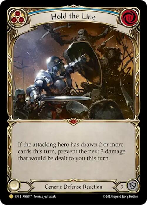 Hold The Line (Blue) (Gold) [ANQ017] (Compendium of Rathe - Antiquity Pack)  Rainbow Foil | Card Citadel