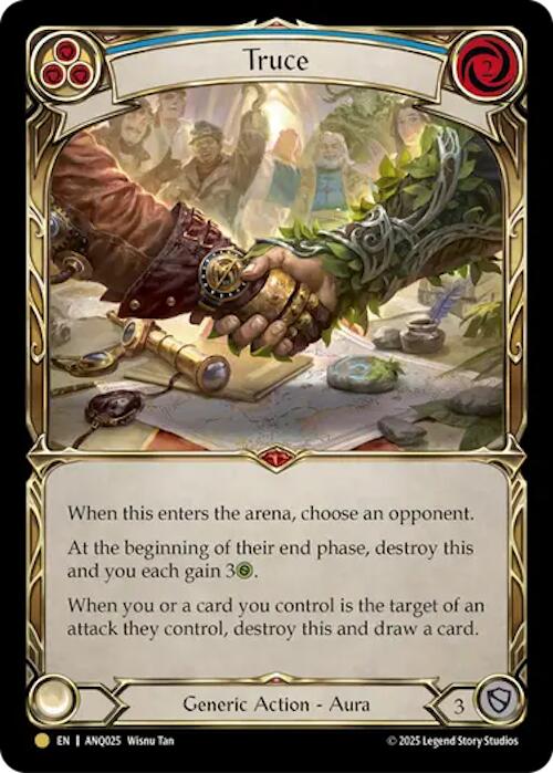 Truce (Blue) (Gold) [ANQ025] (Compendium of Rathe - Antiquity Pack)  Rainbow Foil | Card Citadel