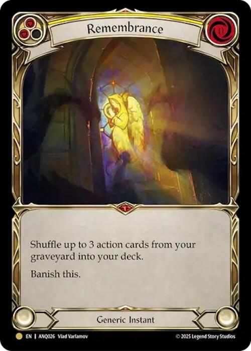 Remembrance (Yellow) (Gold) [ANQ026] (Compendium of Rathe - Antiquity Pack)  Rainbow Foil | Card Citadel