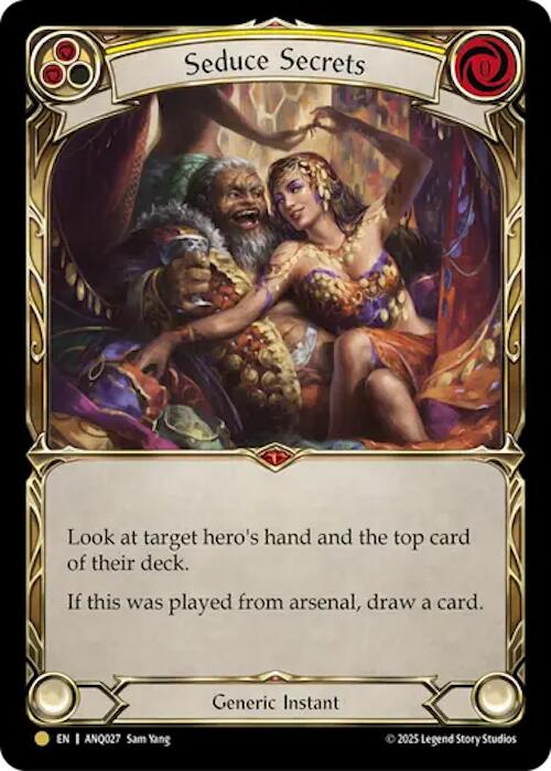 Seduce Secrets (Yellow) (Gold) [ANQ027] (Compendium of Rathe - Antiquity Pack)  Rainbow Foil | Card Citadel