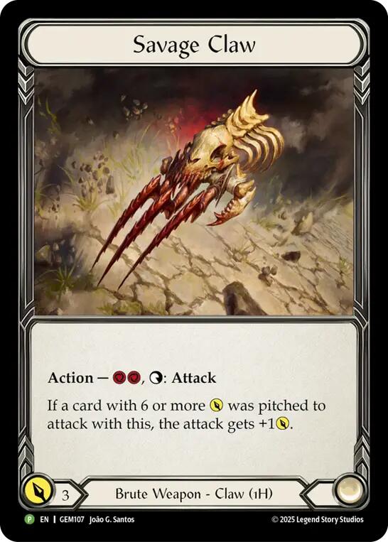 Savage Claw [GEM107] (GEM Pack 4)  Cold Foil | Card Citadel