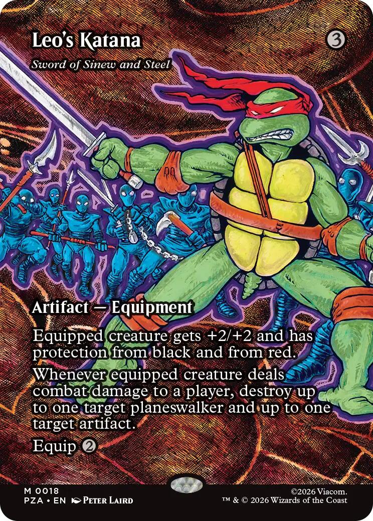 Leo's Katana - Sword of Sinew and Steel (Borderless) [Teenage Mutant Ninja Turtles Eternal-Legal] | Card Citadel