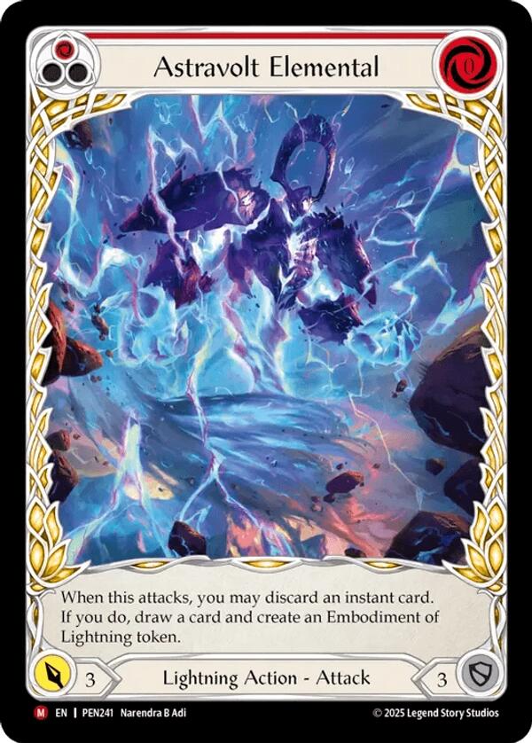 Astravolt Elemental (Red) (Extended Art) [PEN241] (Compendium of Rathe)  Rainbow Foil | Card Citadel