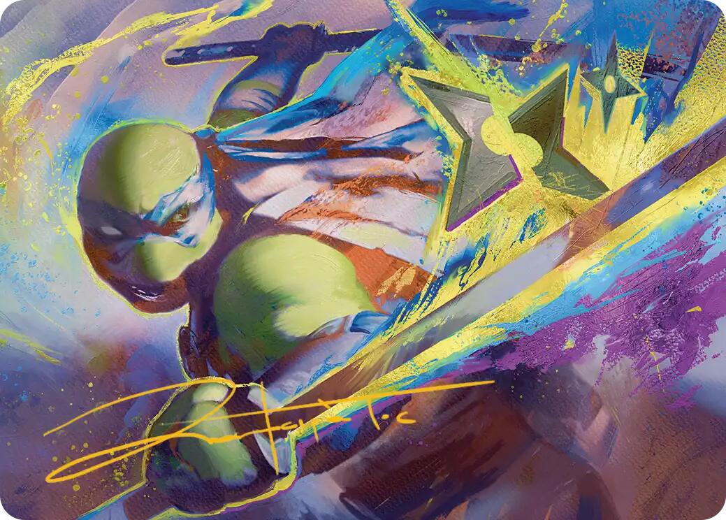 Leonardo's Technique Art Card (Gold-Stamped Signature) [Teenage Mutant Ninja Turtles Art Series] | Card Citadel