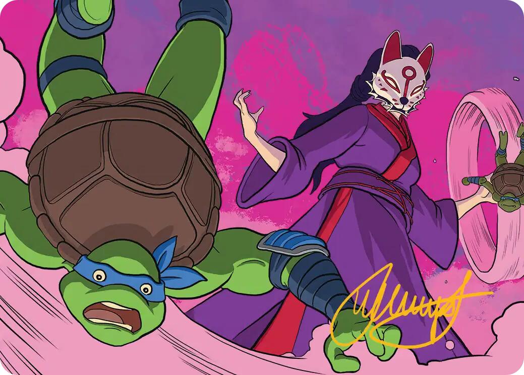 Kitsune's Technique Art Card (Gold-Stamped Signature) [Teenage Mutant Ninja Turtles Art Series] | Card Citadel