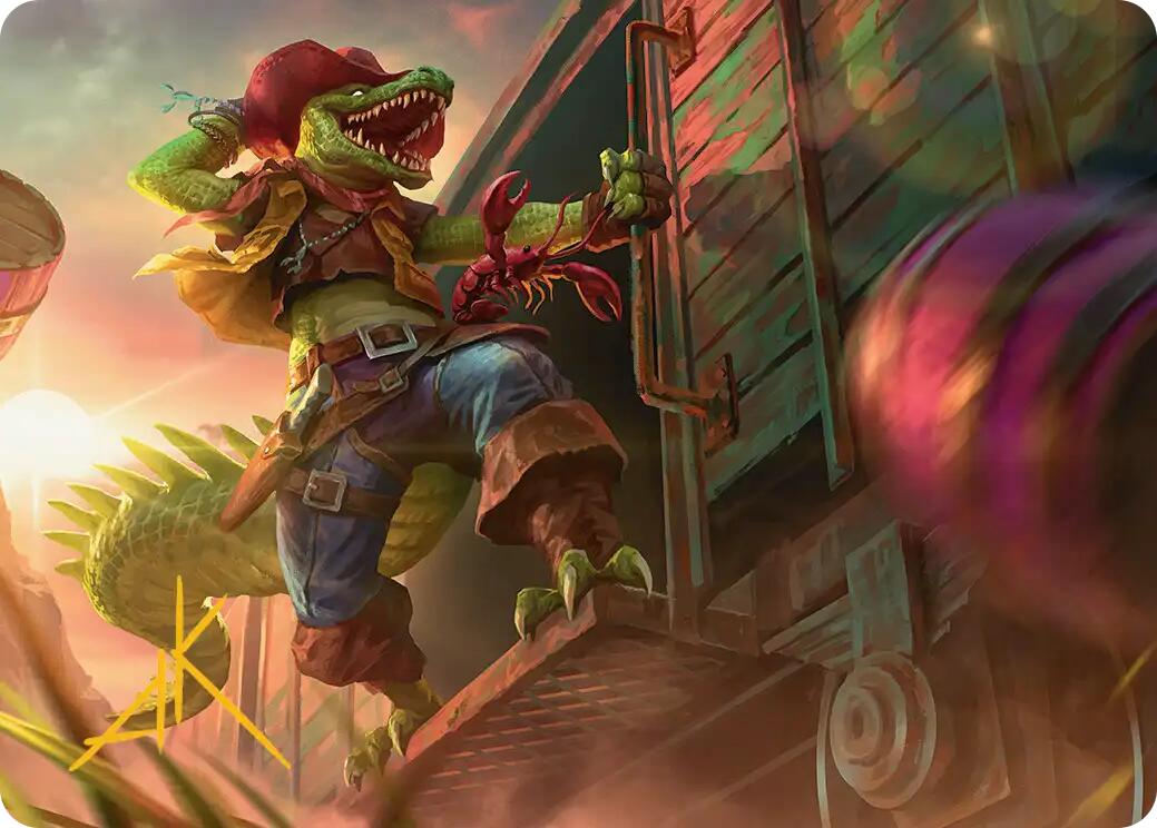 Leatherhead, Iron Gator Art Card (Gold-Stamped Signature) [Teenage Mutant Ninja Turtles Art Series] | Card Citadel
