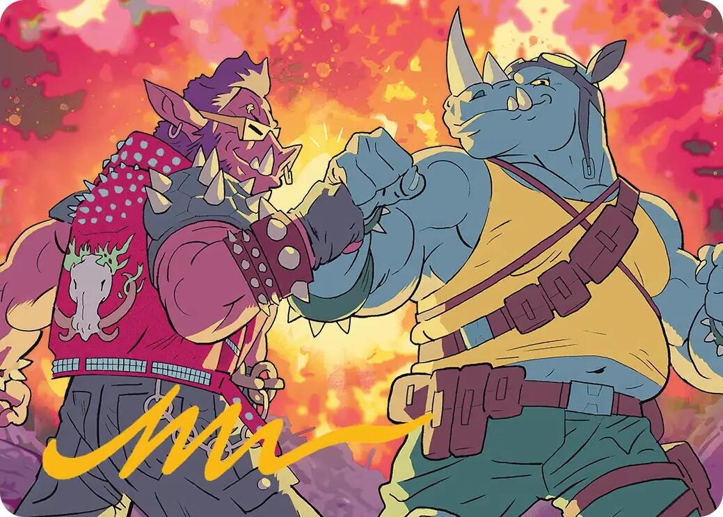 Bebop & Rocksteady Art Card (Gold-Stamped Signature) [Teenage Mutant Ninja Turtles Art Series] | Card Citadel