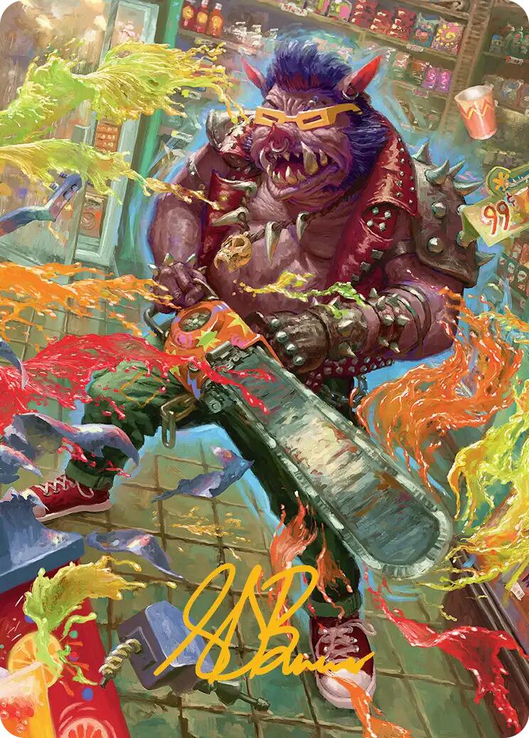 Bebop, Porcine Punk Art Card (Gold-Stamped Signature) [Teenage Mutant Ninja Turtles Art Series] | Card Citadel