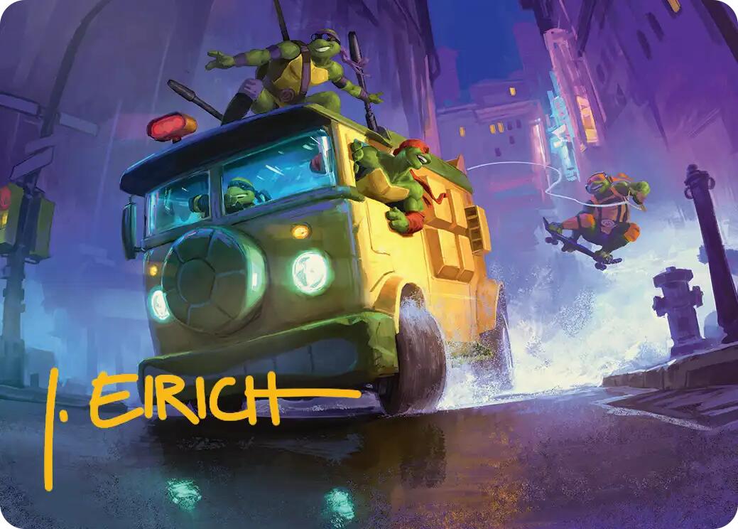 Turtle Van Art Card (Gold-Stamped Signature) [Teenage Mutant Ninja Turtles Art Series] | Card Citadel