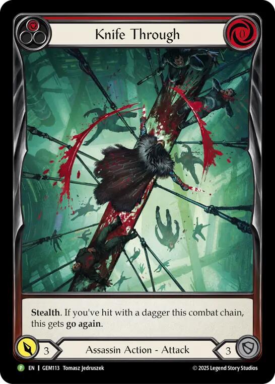 Knife Through (Red) [GEM113] (GEM Pack 4) | Card Citadel
