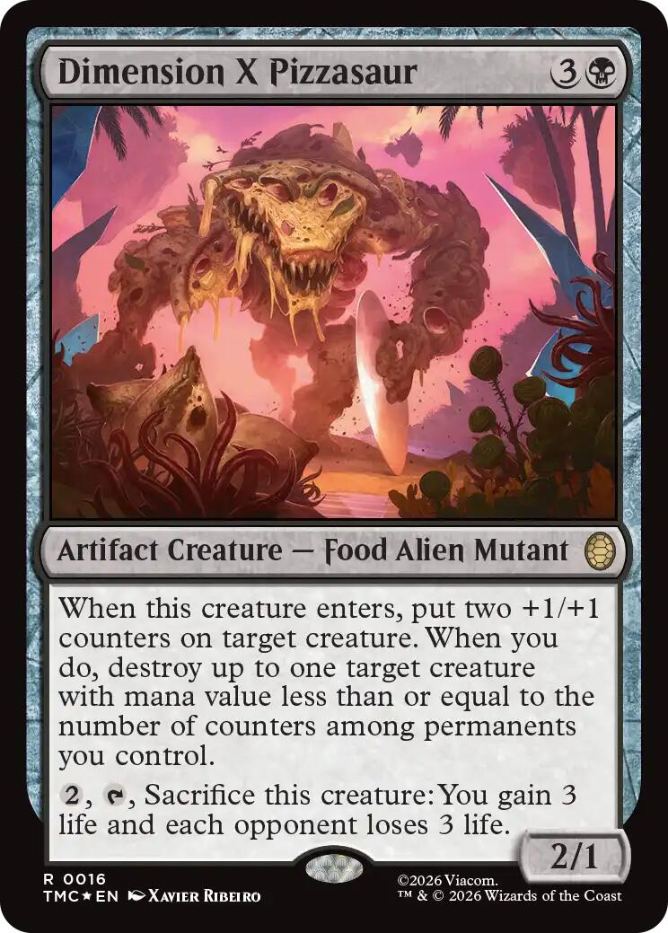 Dimension X Pizzasaur (Surge Foil) [Teenage Mutant Ninja Turtles Commander] | Card Citadel