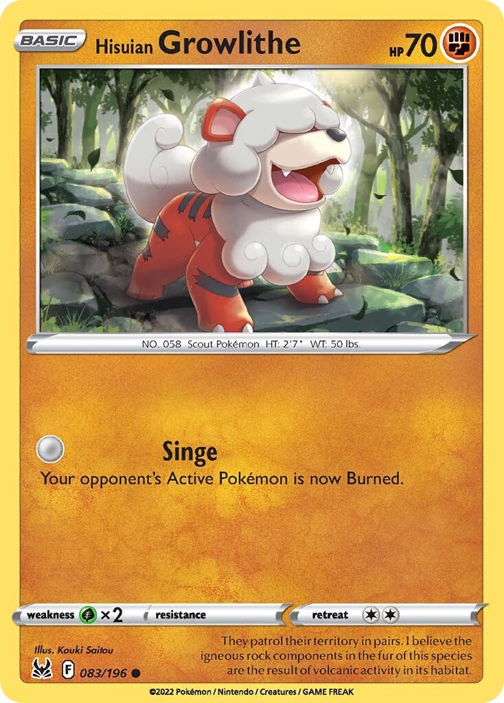 Hisuian Growlithe (083/196) [Sword & Shield: Lost Origin] | Card Citadel
