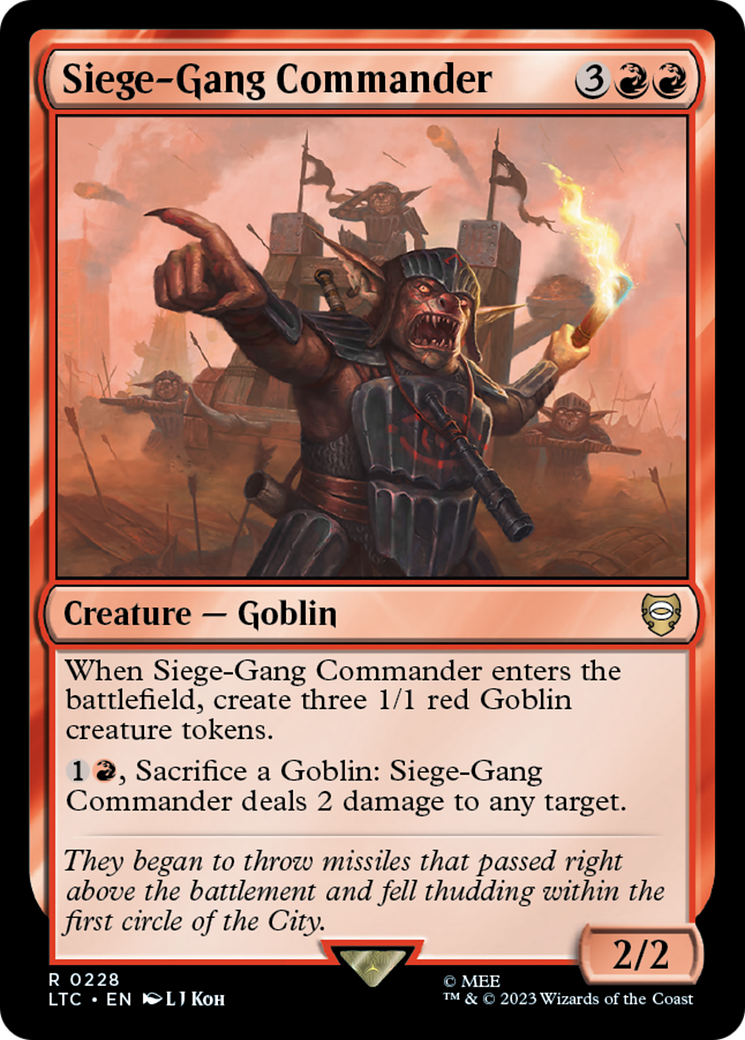 Siege-Gang Commander [The Lord of the Rings: Tales of Middle-Earth Commander] | Card Citadel