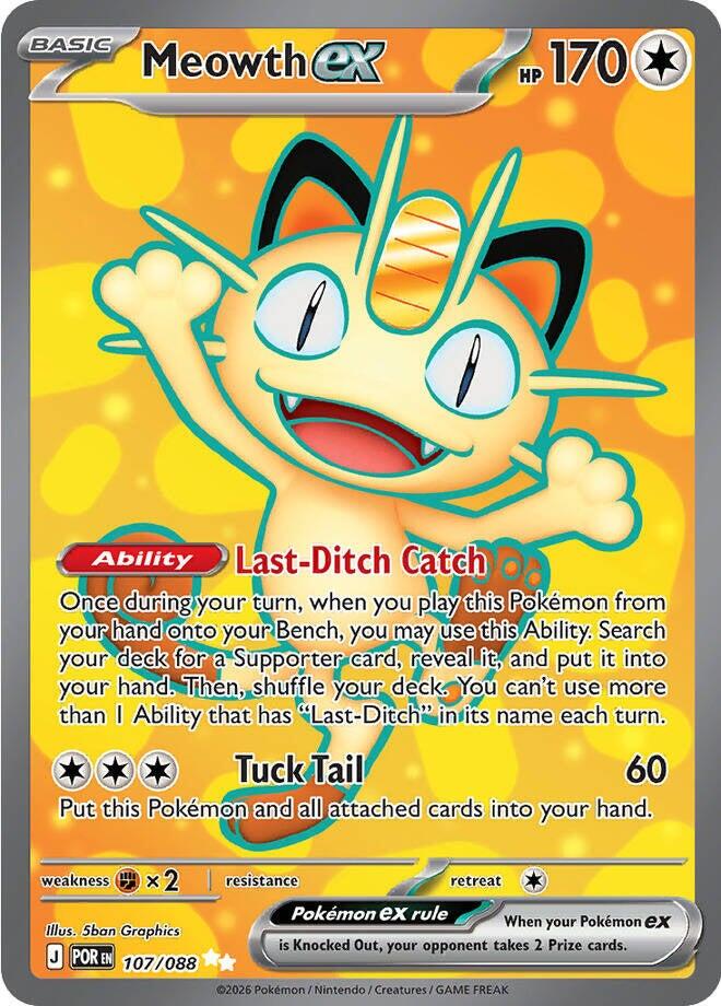 Meowth ex (107/088) [Mega Evolution: Perfect Order] | Card Citadel