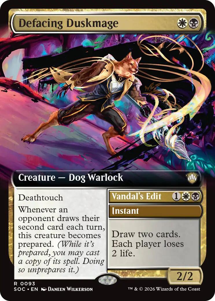 Defacing Duskmage (Extended Art) [Secrets of Strixhaven Commander] | Card Citadel