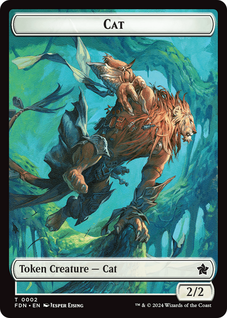 Cat (0001) // Cat (0002) Doubled-Sided Token [Foundations Tokens] | Card Citadel