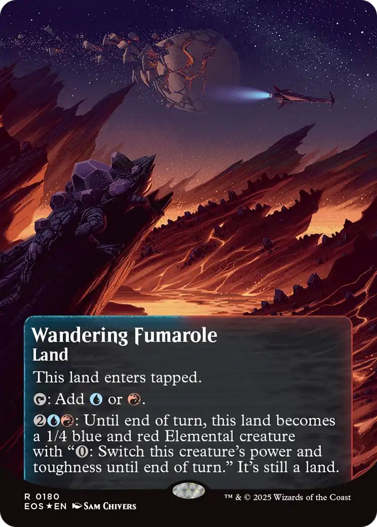 Wandering Fumarole (0180) (Borderless) (Galaxy Foil) [Edge of Eternities: Stellar Sights] | Card Citadel