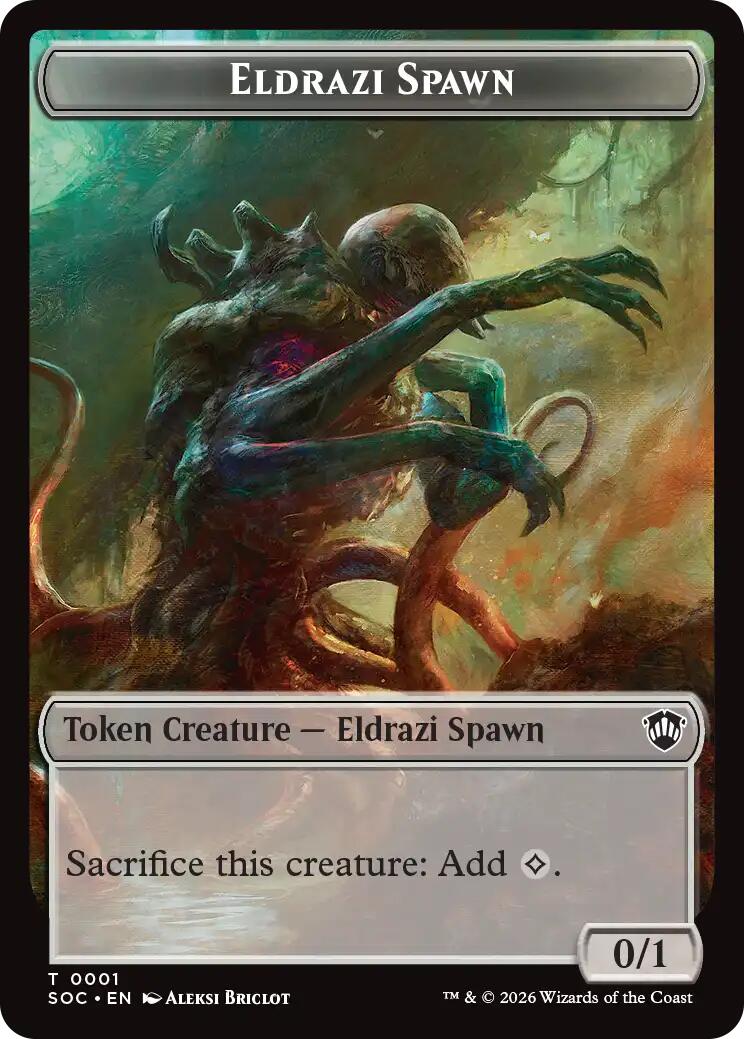 Eldrazi Spawn // Worm Double-Sided Token [Secrets of Strixhaven Commander Tokens] | Card Citadel