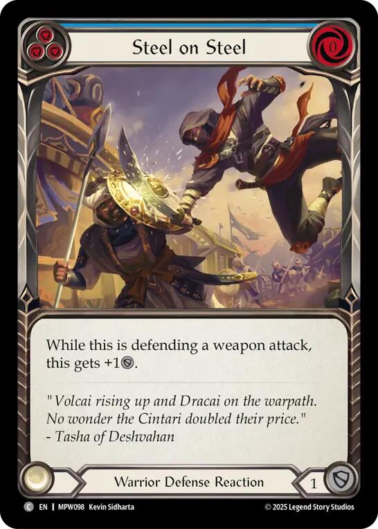 Steel on Steel (Blue) [MPW098] (Mastery Pack Warrior)  Rainbow Foil | Card Citadel