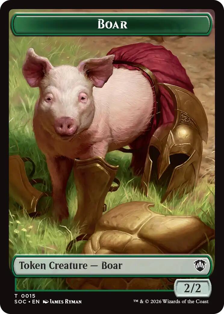 Boar // Frog Lizard Double-Sided Token [Secrets of Strixhaven Commander Tokens] | Card Citadel