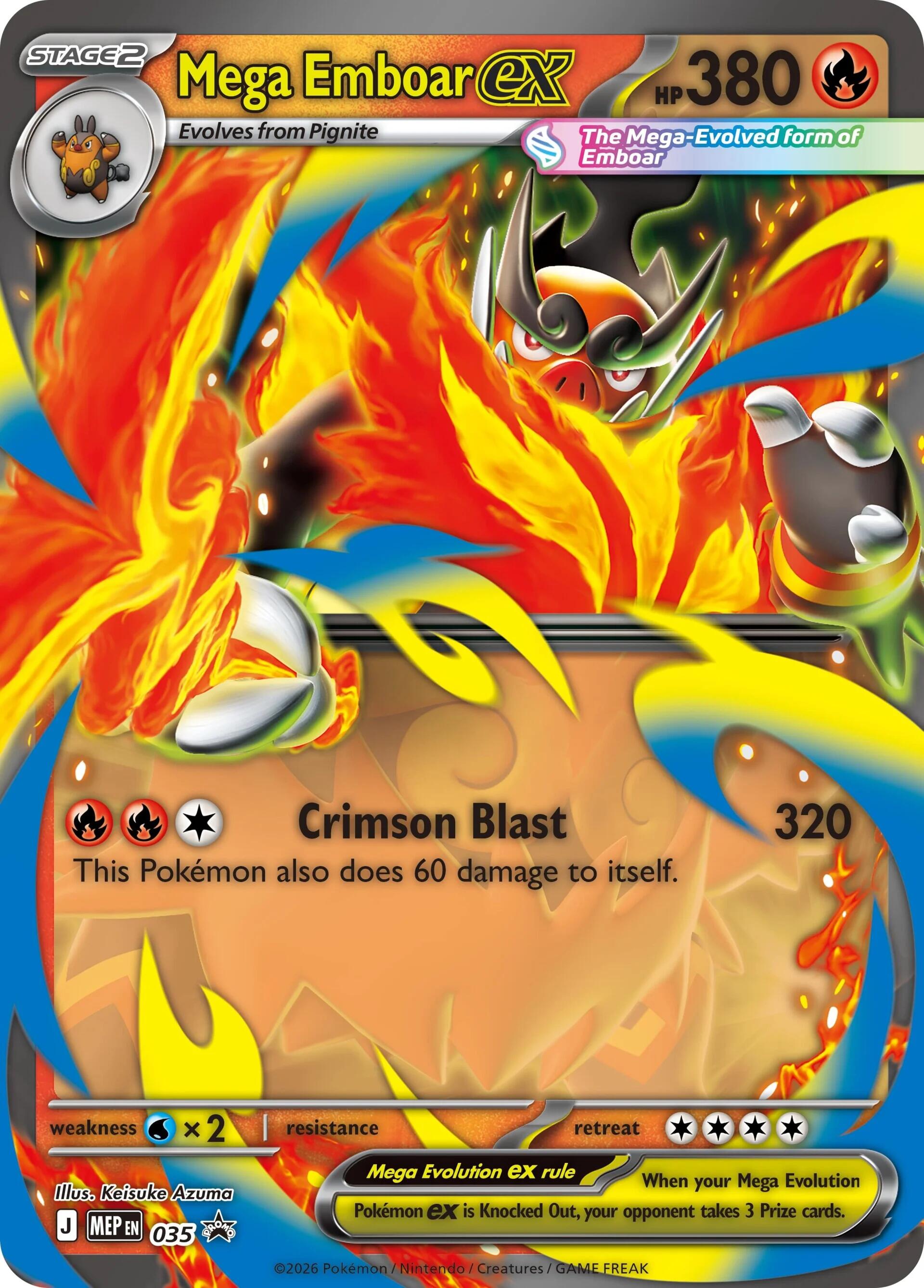 Mega Emboar ex (035) (Jumbo) [Mega Evolution Promo] | Card Citadel