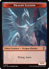 Dragon Illusion // Elemental (0019) Double-Sided Token [Secrets of Strixhaven Commander Tokens] | Card Citadel