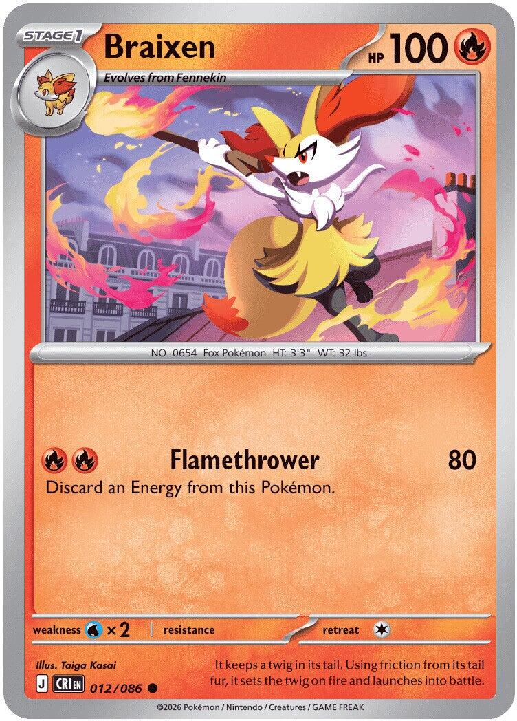 Braixen (012/086) [Mega Evolution: Chaos Rising] | Card Citadel