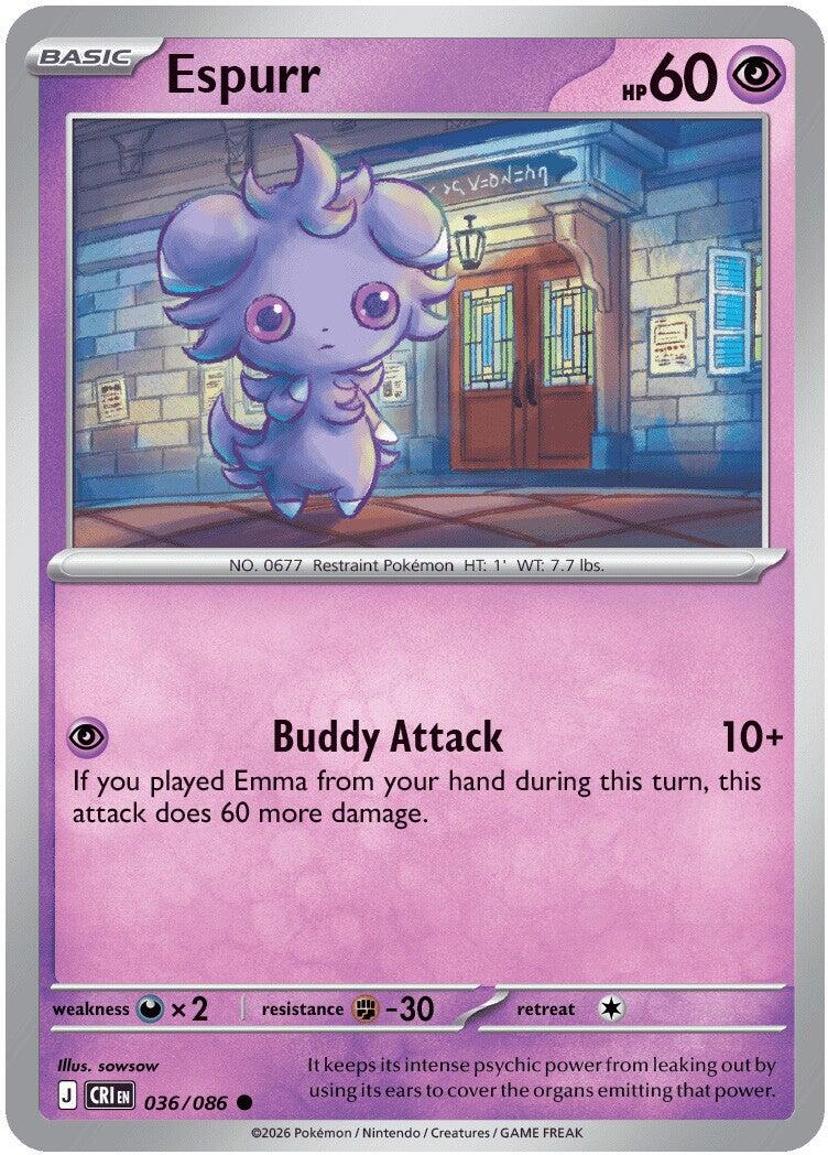 Espurr (036/086) [Mega Evolution: Chaos Rising] | Card Citadel