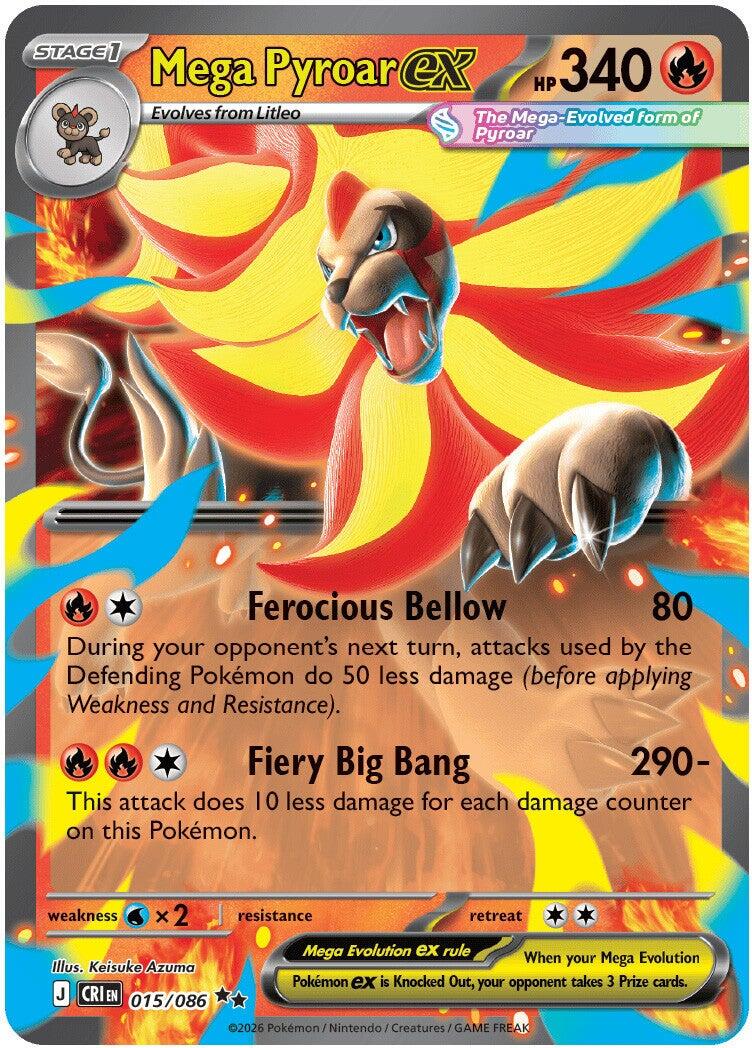 Mega Pyroar ex (015/086) [Mega Evolution: Chaos Rising] | Card Citadel