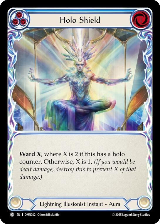 Holo Shield (Blue) [OMN032] (Omens of the Third Age)  Rainbow Foil | Card Citadel