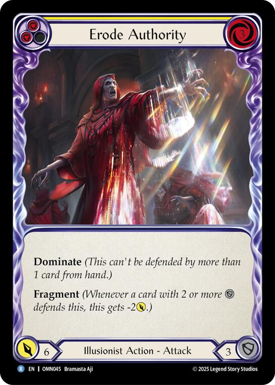 Erode Authority (Yellow) [OMN045] (Omens of the Third Age)  Rainbow Foil | Card Citadel