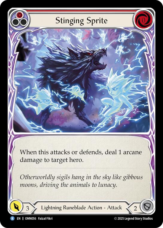 Stinging Sprite (Red) [OMN056] (Omens of the Third Age)  Rainbow Foil | Card Citadel