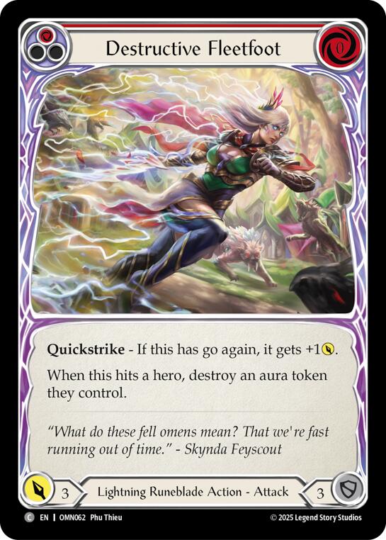 Destructive Fleetfoot (Red) [OMN062] (Omens of the Third Age)  Rainbow Foil | Card Citadel