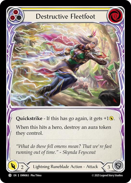 Destructive Fleetfoot (Yellow) [OMN063] (Omens of the Third Age)  Rainbow Foil | Card Citadel