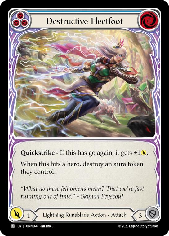 Destructive Fleetfoot (Blue) [OMN064] (Omens of the Third Age)  Rainbow Foil | Card Citadel