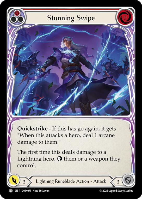 Stunning Swipe (Red) [OMN074] (Omens of the Third Age)  Rainbow Foil | Card Citadel