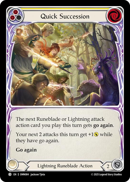 Quick Succession (Yellow) [OMN084] (Omens of the Third Age)  Rainbow Foil | Card Citadel