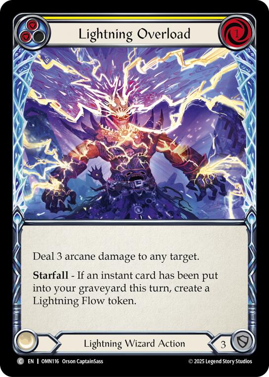 Lightning Overload (Yellow) [OMN116] (Omens of the Third Age)  Rainbow Foil | Card Citadel