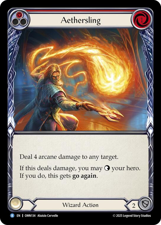 Aethersling (Red) [OMN134] (Omens of the Third Age)  Rainbow Foil | Card Citadel