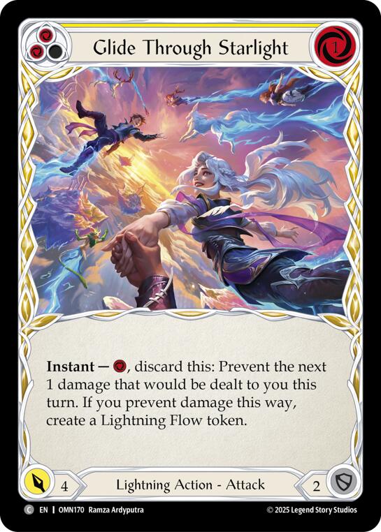 Glide Through Starlight (Yellow) [OMN170] (Omens of the Third Age)  Rainbow Foil | Card Citadel