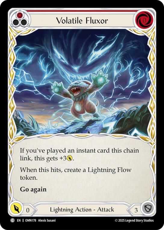 Volatile Fluxor (Red) [OMN178] (Omens of the Third Age)  Rainbow Foil | Card Citadel