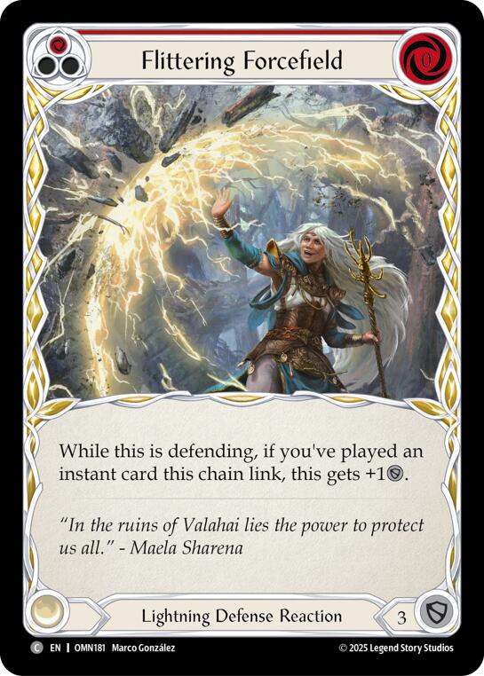 Flittering Forcefield (Red) [OMN181] (Omens of the Third Age)  Rainbow Foil | Card Citadel