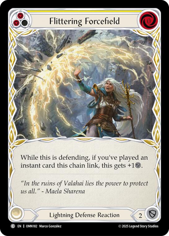 Flittering Forcefield (Yellow) [OMN182] (Omens of the Third Age) | Card Citadel